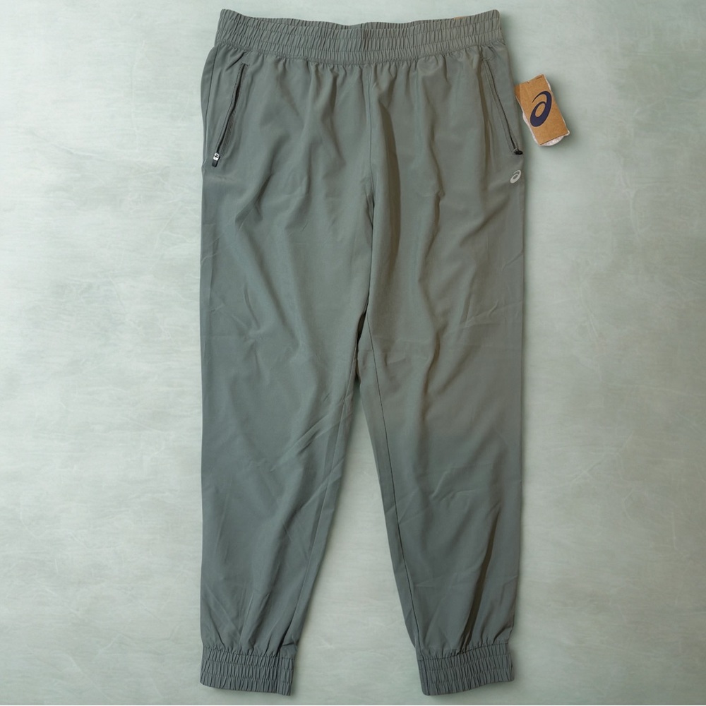 ASICS Women’s XL Stretch Woven Joggers Sage Green Athletic Drawstring Pants NWT